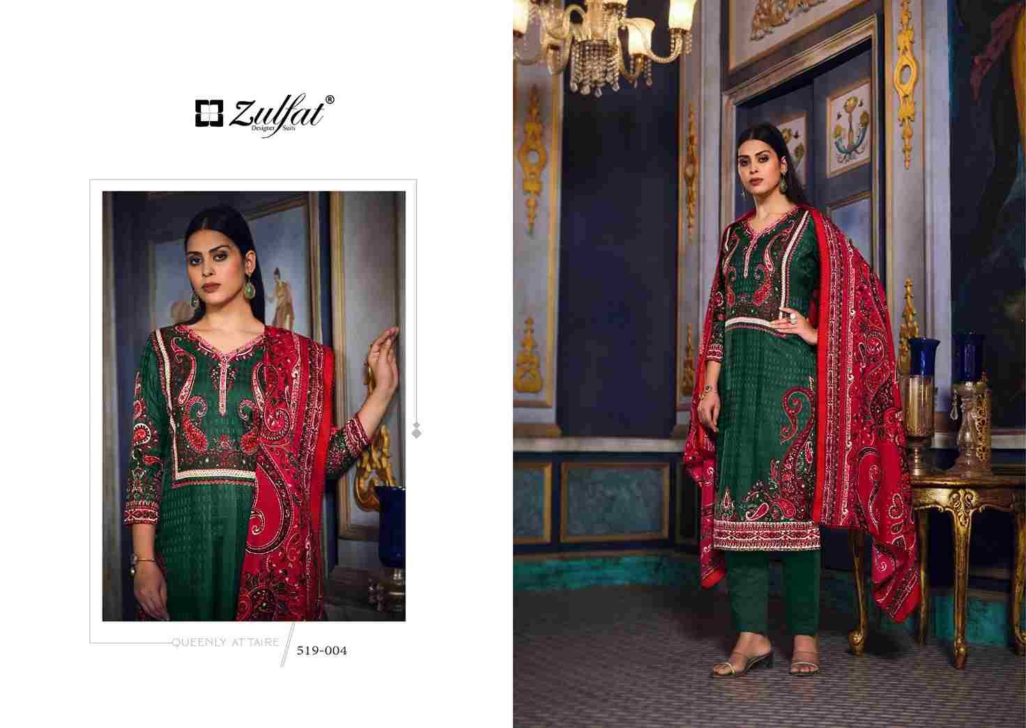 Firdaus By Zulfat 519-001 To 519-010 Series Designer Festive Suits Collection Beautiful Stylish Fancy Colorful Party Wear & Occasional Wear Pure Pashmina With Patch Work Dresses At Wholesale Price