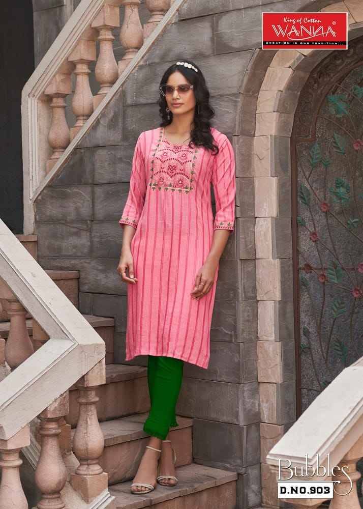Bubbles By Wanna 901 To 908 Series Designer Festive Suits Collection Beautiful Stylish Fancy Colorful Party Wear & Occasional Wear Viscose Rayon Embroidered Kurtis With Bottom At Wholesale Price