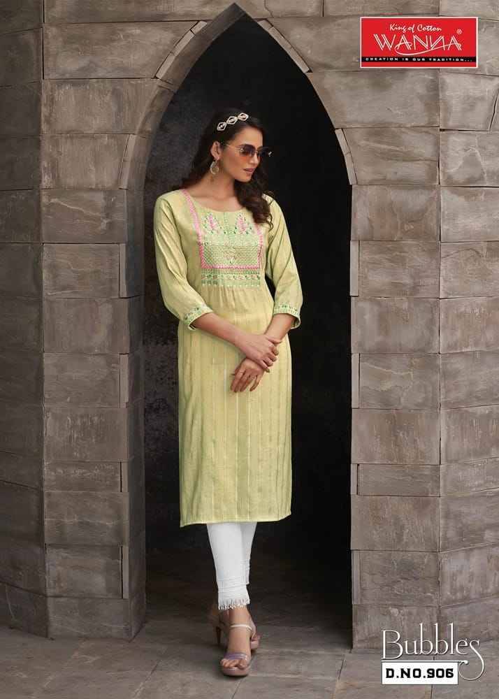 Bubbles By Wanna 901 To 908 Series Designer Festive Suits Collection Beautiful Stylish Fancy Colorful Party Wear & Occasional Wear Viscose Rayon Embroidered Kurtis With Bottom At Wholesale Price