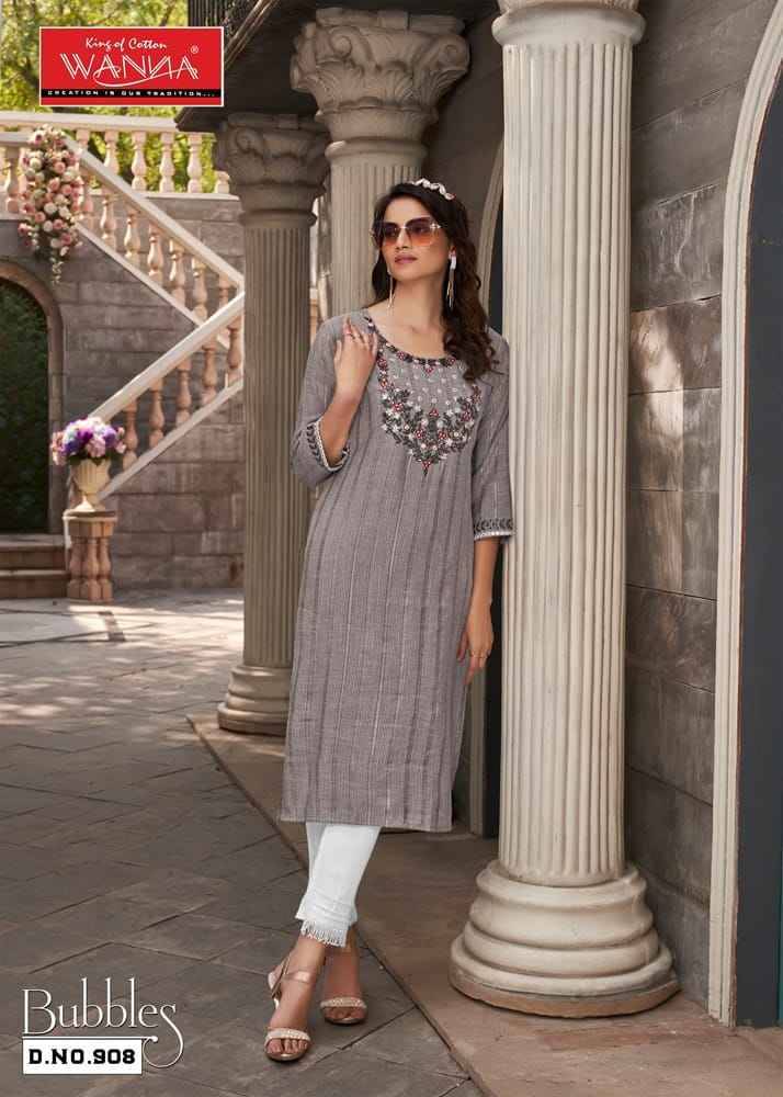 Bubbles By Wanna 901 To 908 Series Designer Festive Suits Collection Beautiful Stylish Fancy Colorful Party Wear & Occasional Wear Viscose Rayon Embroidered Kurtis With Bottom At Wholesale Price