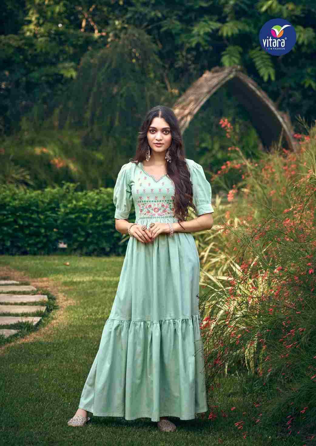 Sentro By Vitara 10003 To 10006 Series Designer Stylish Fancy Colorful Beautiful Party Wear & Ethnic Wear Collection Cotton Gowns At Wholesale Price