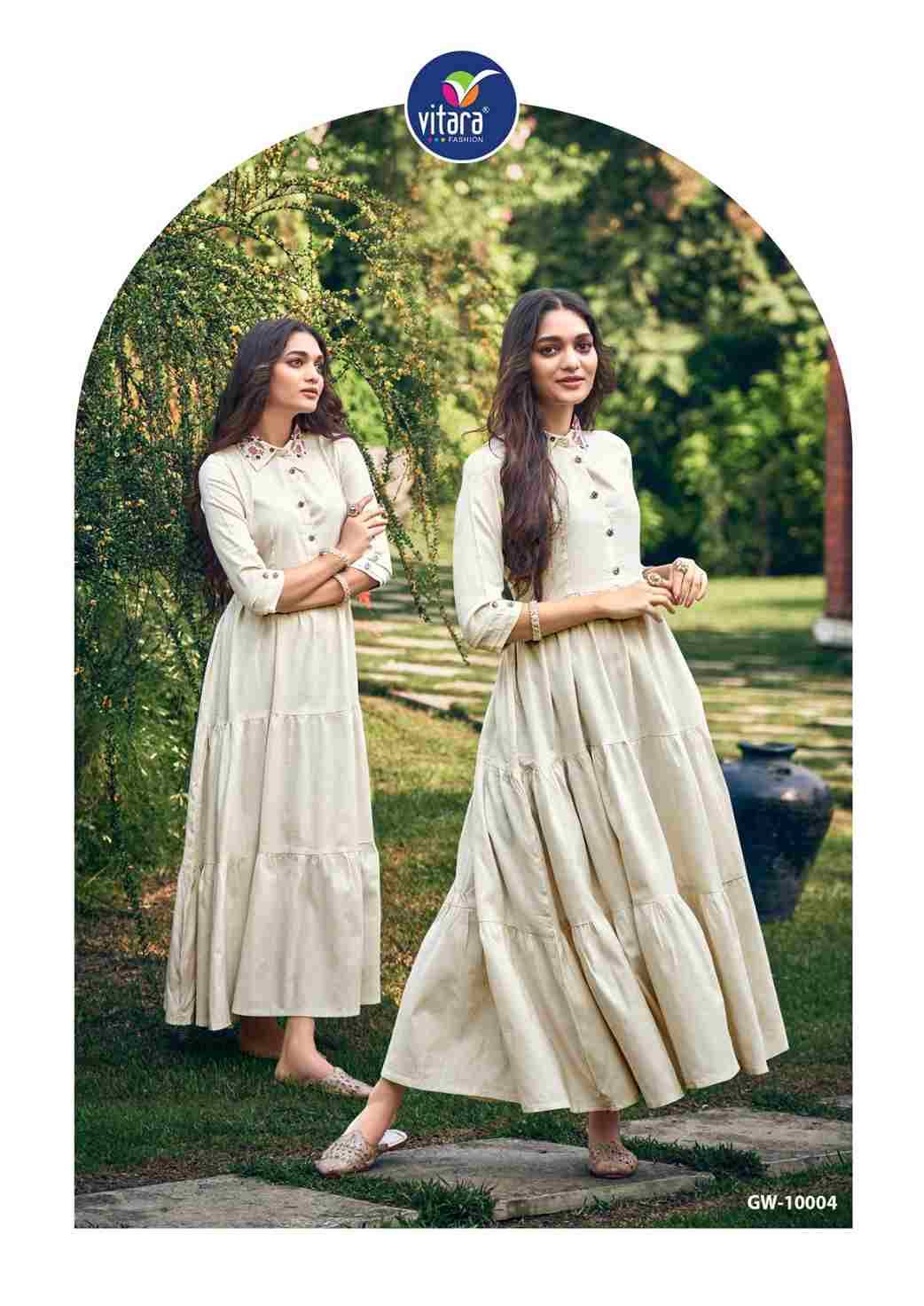 Sentro By Vitara 10003 To 10006 Series Designer Stylish Fancy Colorful Beautiful Party Wear & Ethnic Wear Collection Cotton Gowns At Wholesale Price
