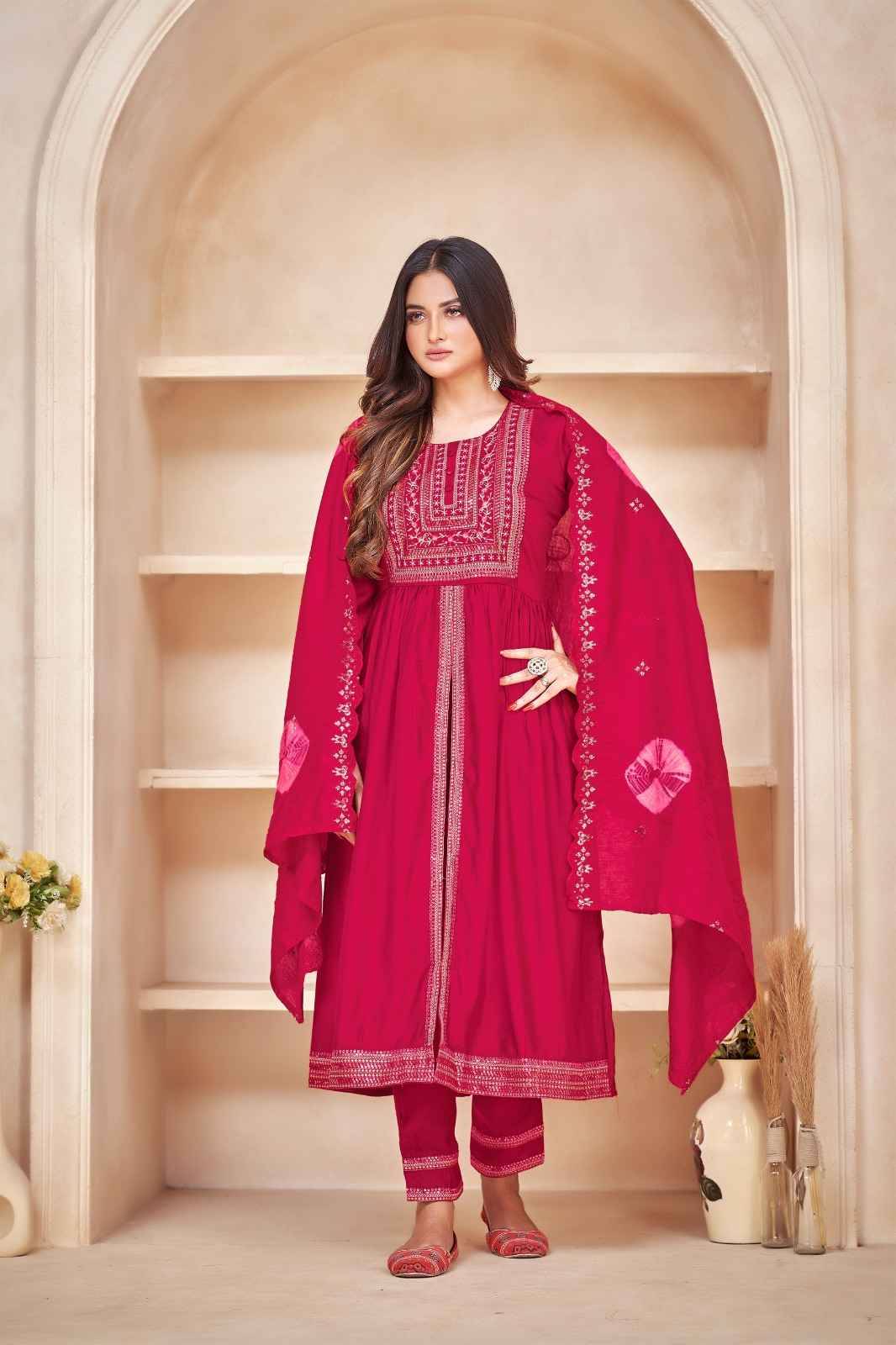 Saundarya Vol-2 By Mayur 201 To 206 Series Beautiful Stylish Festive Suits Fancy Colorful Casual Wear & Ethnic Wear & Ready To Wear Viscose Silk Embroidered Dresses At Wholesale Price