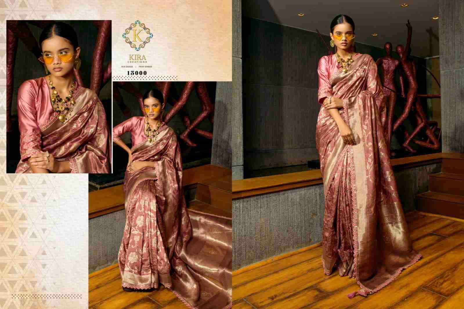 Kosa Silk By Kira 15000 To 15009 Series Indian Traditional Wear Collection Beautiful Stylish Fancy Colorful Party Wear & Occasional Wear Silk Sarees At Wholesale Price