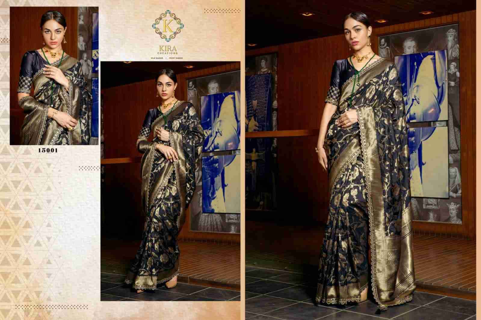 Kosa Silk By Kira 15000 To 15009 Series Indian Traditional Wear Collection Beautiful Stylish Fancy Colorful Party Wear & Occasional Wear Silk Sarees At Wholesale Price
