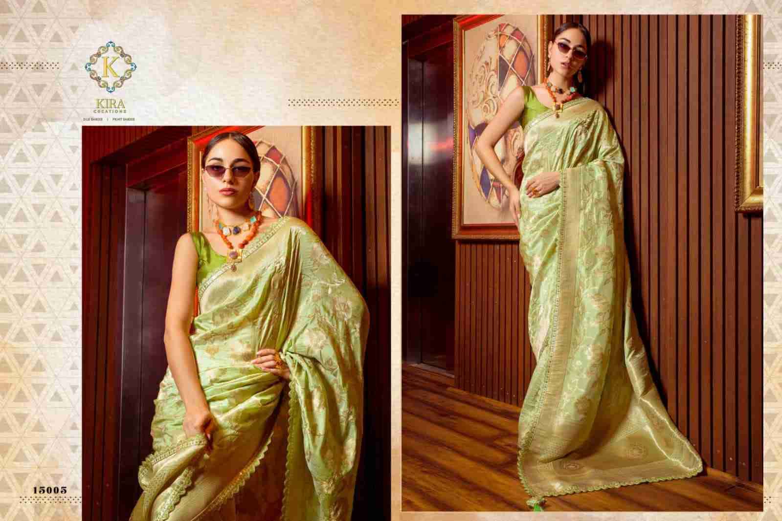 Kosa Silk By Kira 15000 To 15009 Series Indian Traditional Wear Collection Beautiful Stylish Fancy Colorful Party Wear & Occasional Wear Silk Sarees At Wholesale Price