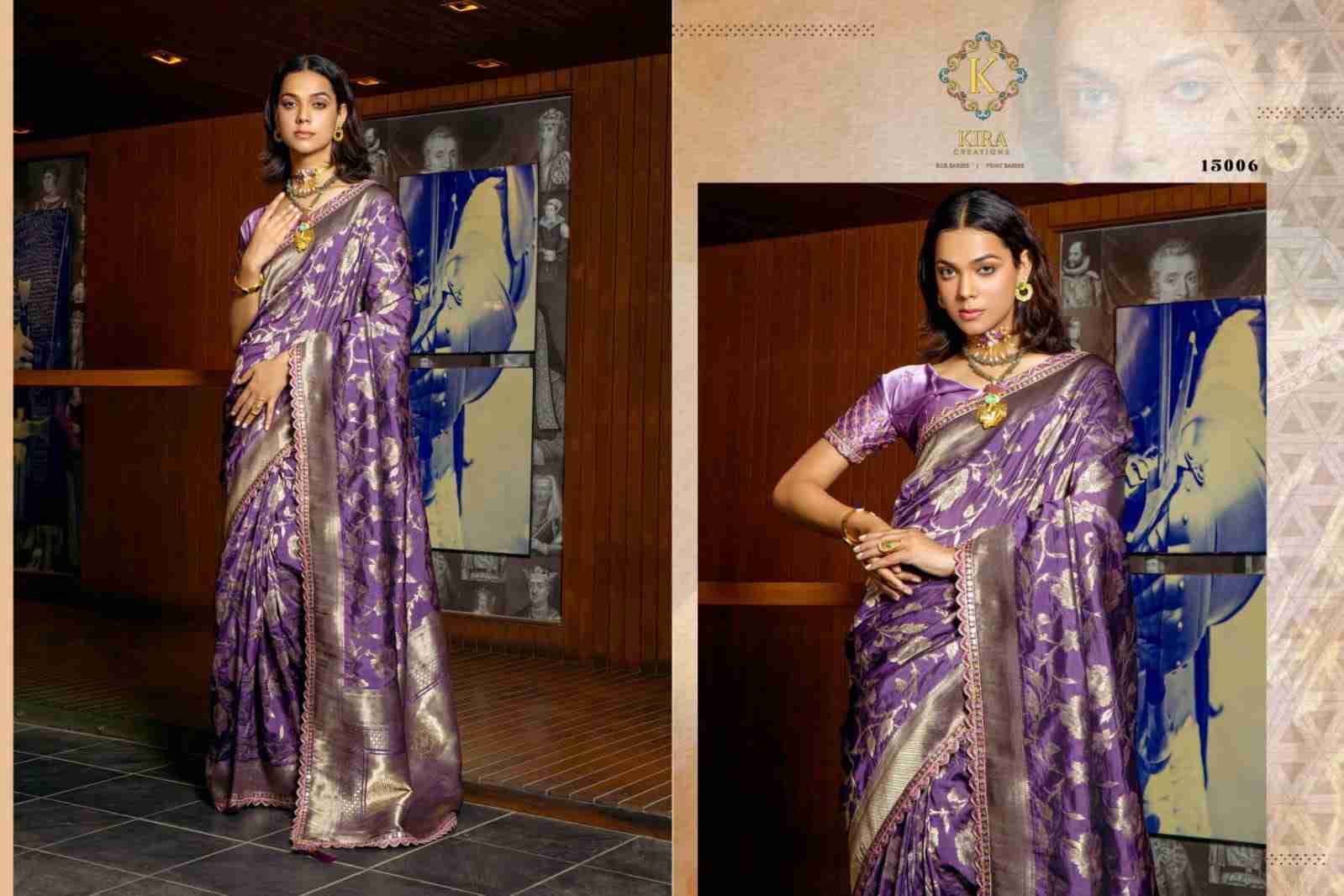Kosa Silk By Kira 15000 To 15009 Series Indian Traditional Wear Collection Beautiful Stylish Fancy Colorful Party Wear & Occasional Wear Silk Sarees At Wholesale Price
