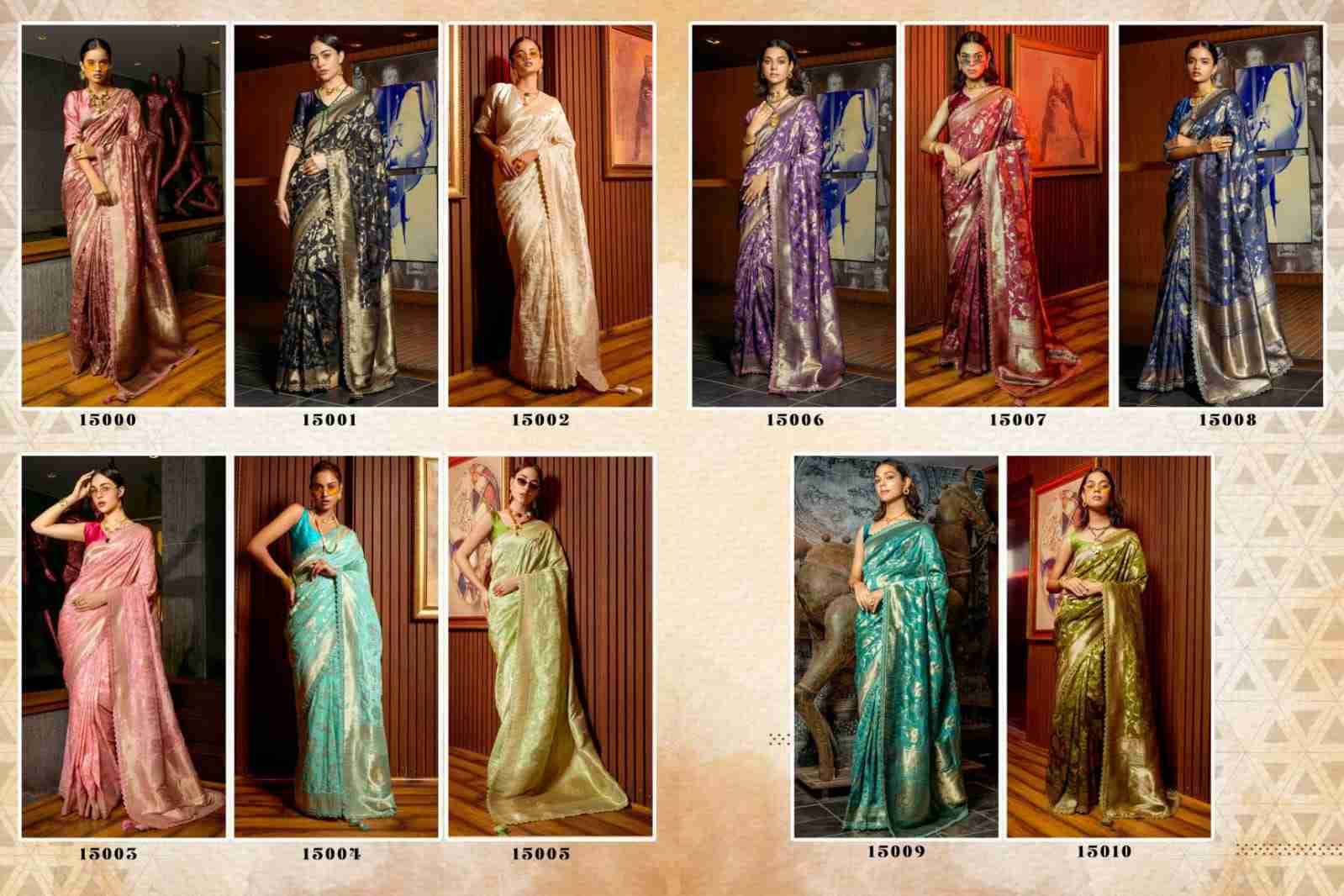 Kosa Silk By Kira 15000 To 15009 Series Indian Traditional Wear Collection Beautiful Stylish Fancy Colorful Party Wear & Occasional Wear Silk Sarees At Wholesale Price