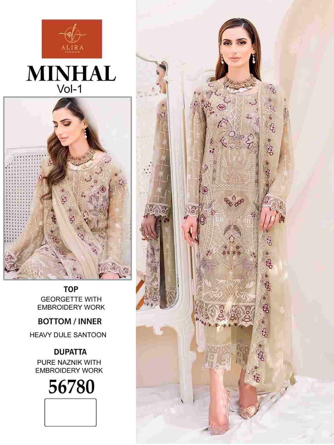 Minhal Vol-1 By Alira 56780 To 56781 Series Beautiful Festive Suits Stylish Fancy Colorful Casual Wear & Ethnic Wear Georgette Embroidery Dresses At Wholesale Price