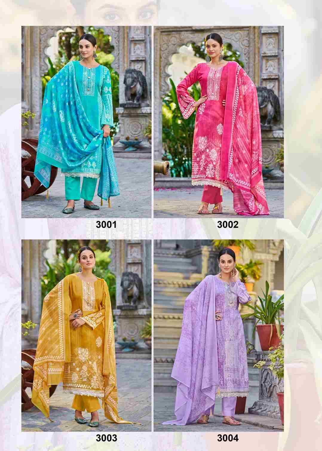 Aza Vol-3 By Hermitage 3001 To 3008 Series Beautiful Festive Suits Stylish Fancy Colorful Casual Wear & Ethnic Wear Pure Cotton Satin Dresses At Wholesale Price