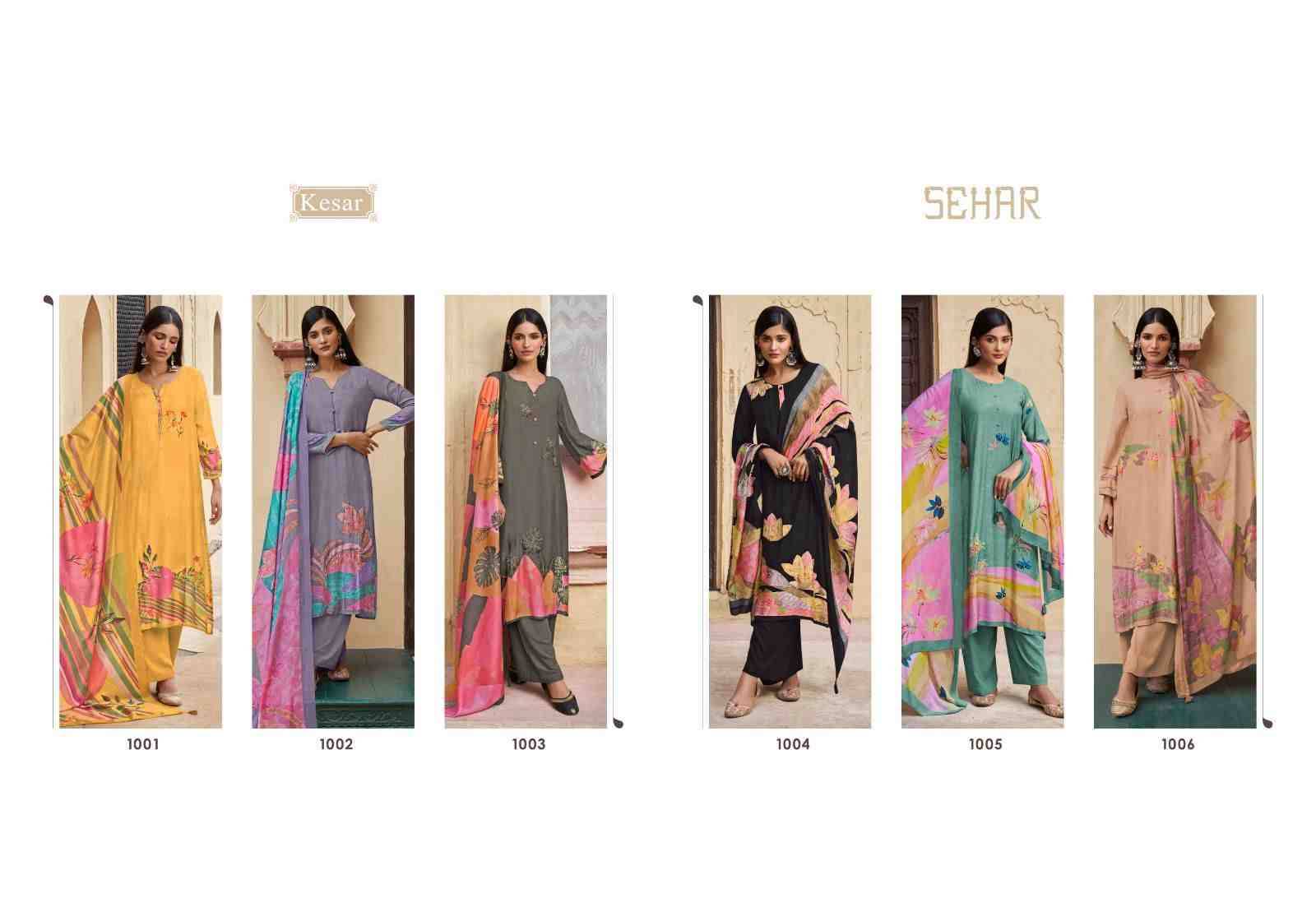 Sehar By Kesar 1001 To 1006 Series Beautiful Stylish Festive Suits Fancy Colorful Casual Wear & Ethnic Wear & Ready To Wear Pure Muslin Silk Dresses At Wholesale Price