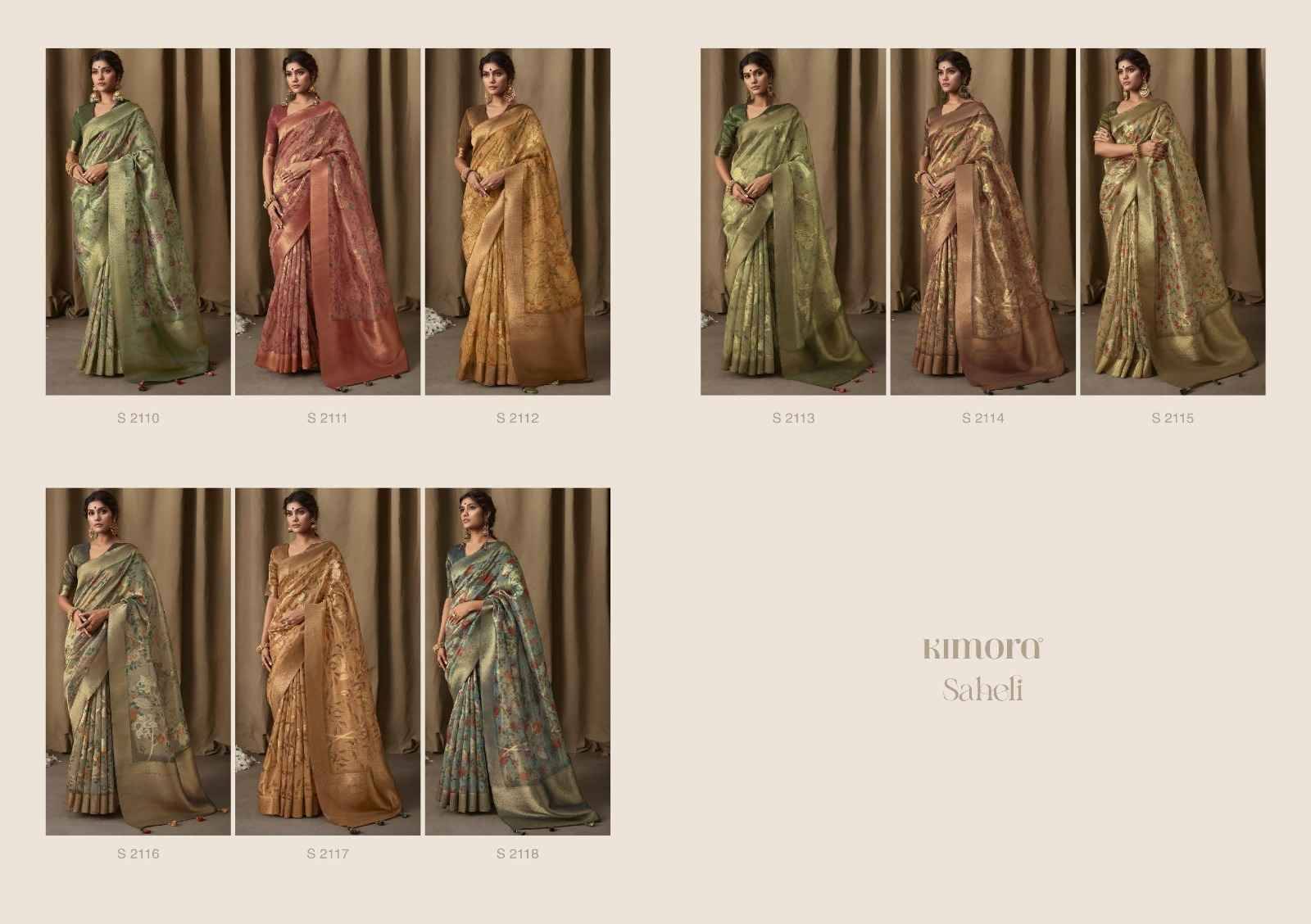 Saheli By Kimora Fashion 2110 To 2118 Series Indian Traditional Wear Collection Beautiful Stylish Fancy Colorful Party Wear & Occasional Wear Banaras Jacquard Sarees At Wholesale Price