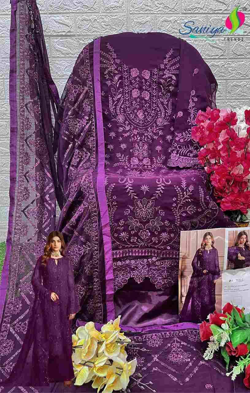Saniya Trendz 7030 Colours By Saniya Trendz 7030-A To 7030-D Series Beautiful Stylish Pakistani Suits Fancy Colorful Casual Wear & Ethnic Wear & Ready To Wear Faux Georgette Embroidered Dresses At Wholesale Price