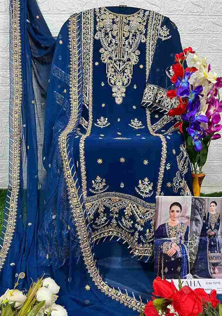 Zaha-10115 By Zaha Designer Pakistani Suits Beautiful Stylish Fancy Colorful Party Wear & Occasional Wear Faux Georgette Embroidered Dresses At Wholesale Price