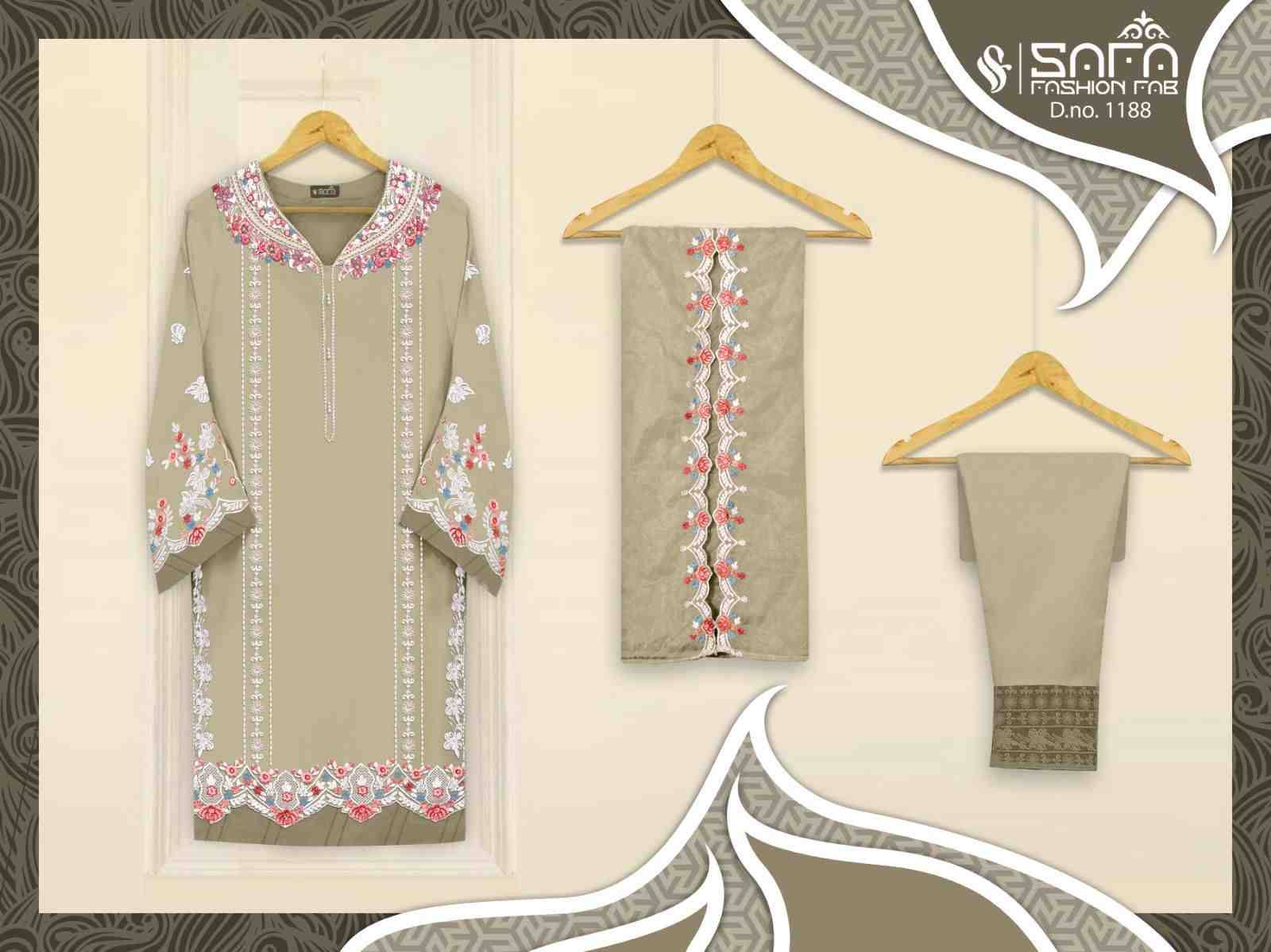 Safa 1188 Colours By Safa Fashion 1188-A To 1188-C Series Beautiful Pakistani Suits Stylish Fancy Colorful Party Wear & Occasional Wear Heavy Georgette Embroidered Dresses At Wholesale Price