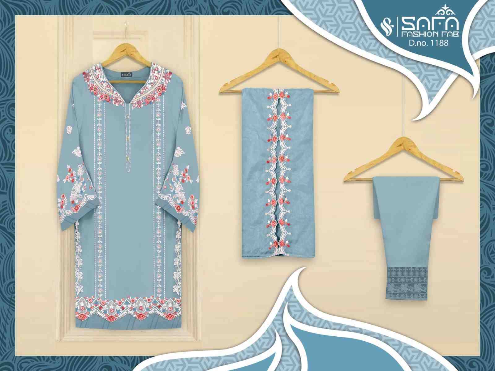 Safa 1188 Colours By Safa Fashion 1188-A To 1188-C Series Beautiful Pakistani Suits Stylish Fancy Colorful Party Wear & Occasional Wear Heavy Georgette Embroidered Dresses At Wholesale Price