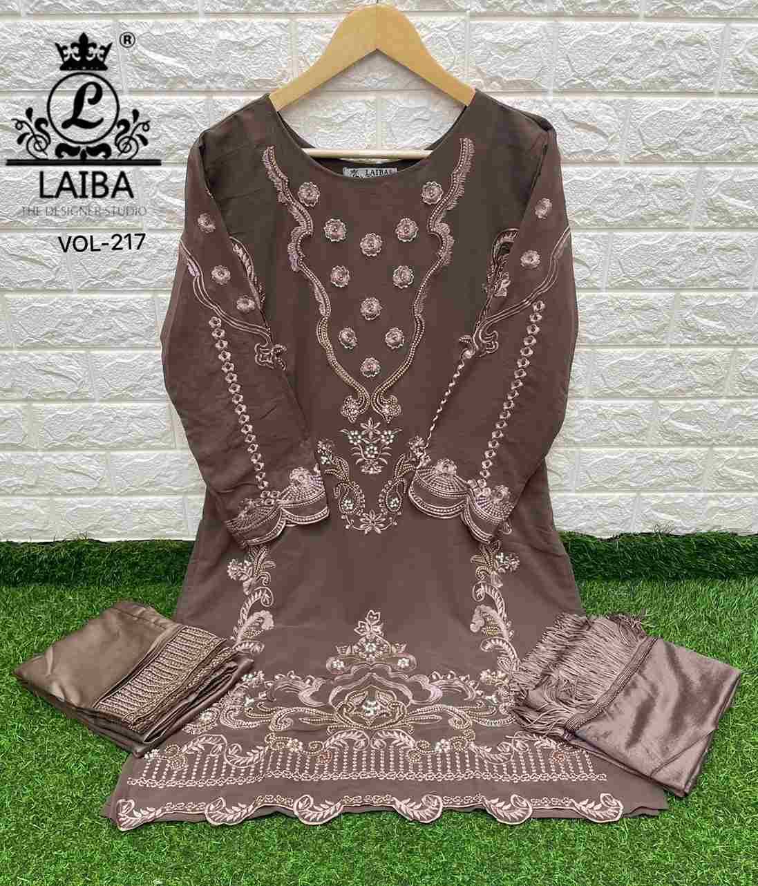 AM Vol-217 By Laiba 217-A To 217-C Series Beautiful Pakistani Suits Stylish Fancy Colorful Party Wear & Occasional Wear Pure Georgette Embroidered Dresses At Wholesale Price