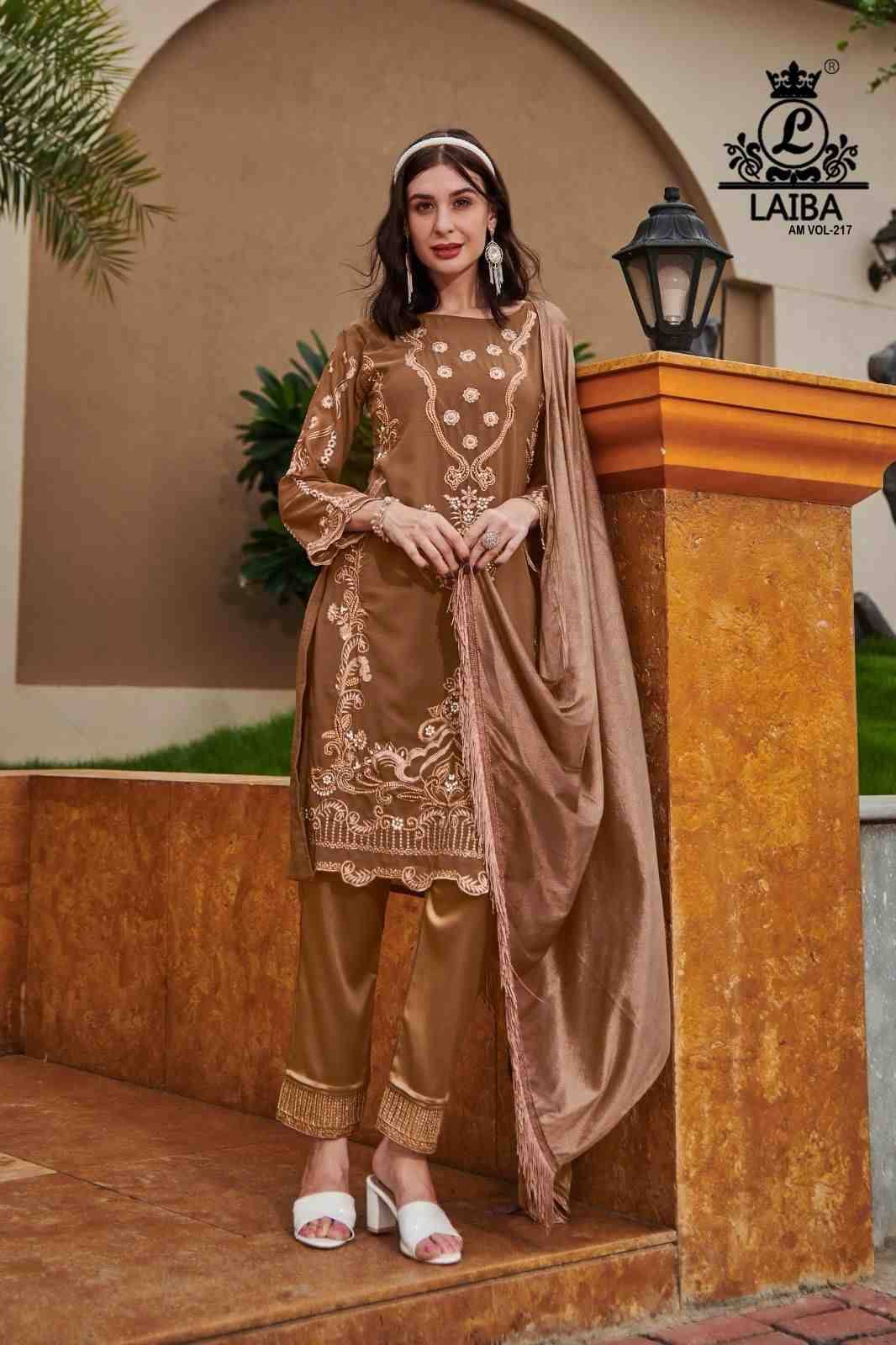 AM Vol-217 By Laiba 217-A To 217-C Series Beautiful Pakistani Suits Stylish Fancy Colorful Party Wear & Occasional Wear Pure Georgette Embroidered Dresses At Wholesale Price