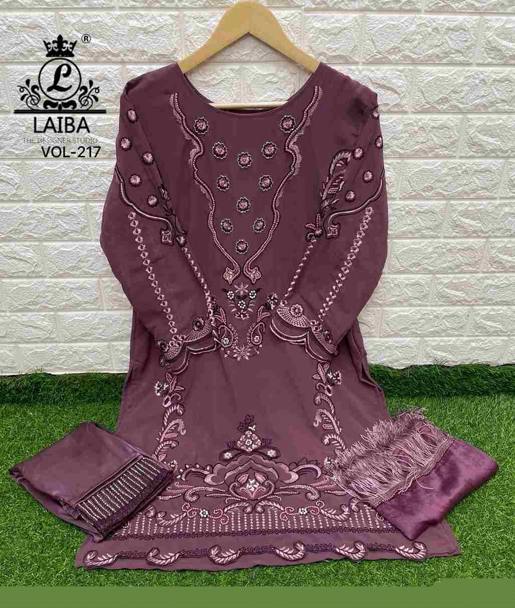 AM Vol-217 By Laiba 217-A To 217-C Series Beautiful Pakistani Suits Stylish Fancy Colorful Party Wear & Occasional Wear Pure Georgette Embroidered Dresses At Wholesale Price