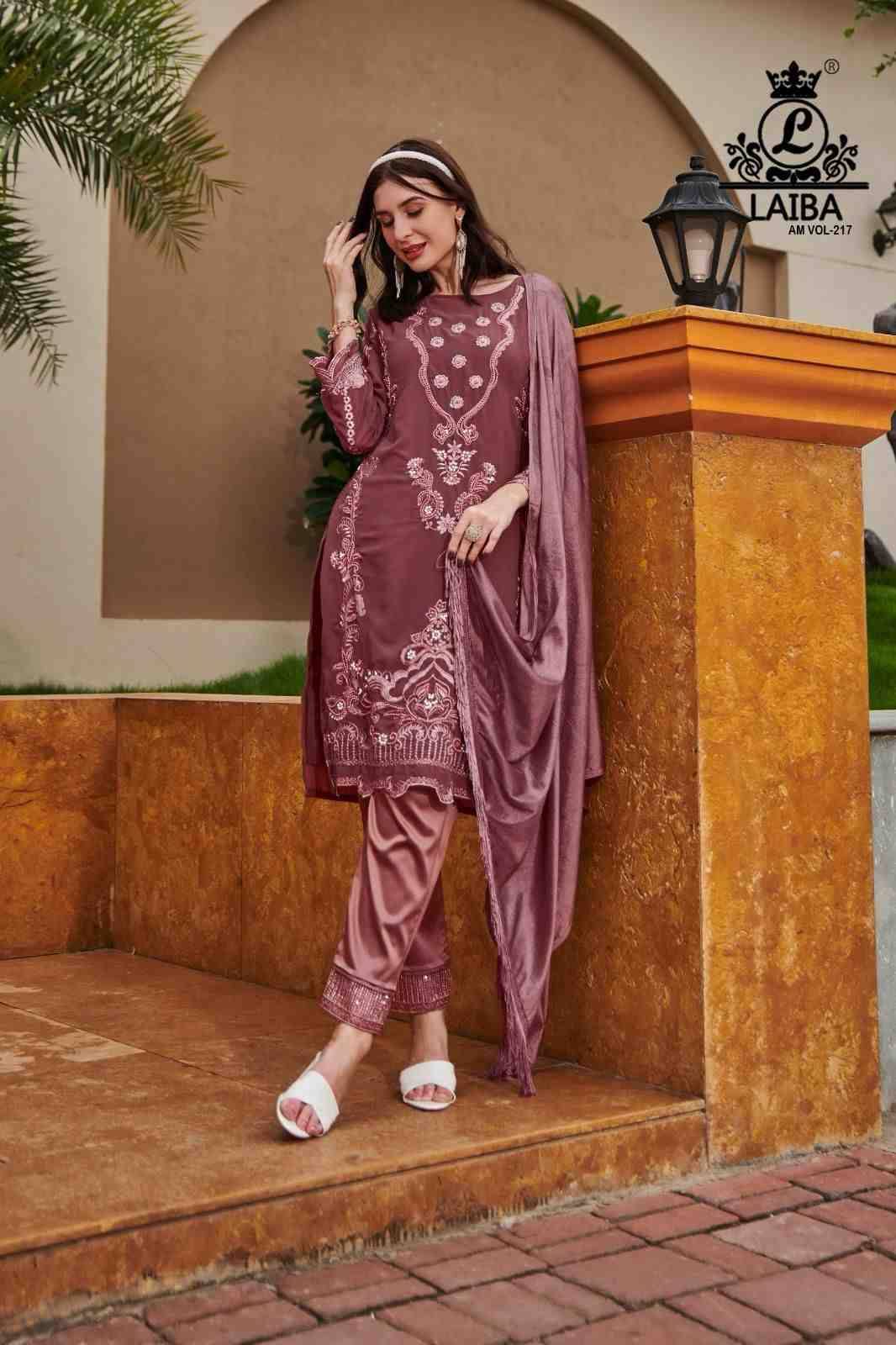 AM Vol-217 By Laiba 217-A To 217-C Series Beautiful Pakistani Suits Stylish Fancy Colorful Party Wear & Occasional Wear Pure Georgette Embroidered Dresses At Wholesale Price