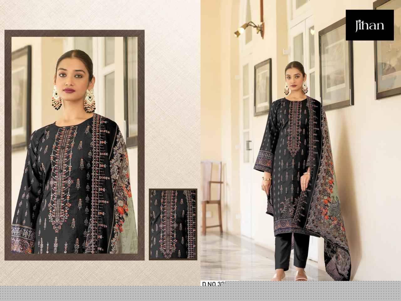 Jihan 3334 Colours By Jihan 3334 To 3334-D Series Beautiful Pakistani Suits Stylish Fancy Colorful Party Wear & Occasional Wear Pure Lawn Print With Embroidered Dresses At Wholesale Price