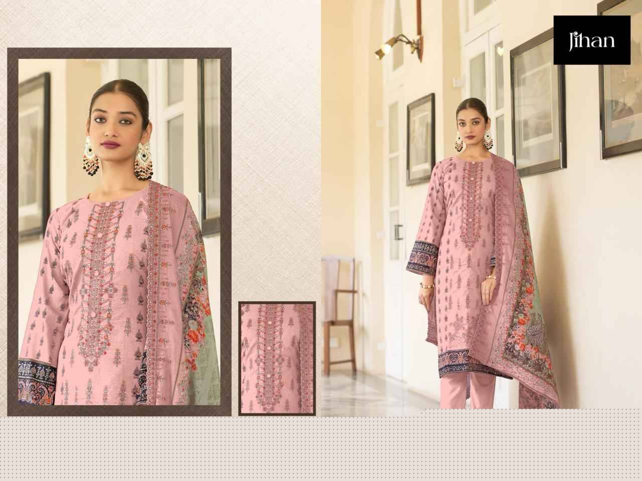 Jihan 3334 Colours By Jihan 3334 To 3334-D Series Beautiful Pakistani Suits Stylish Fancy Colorful Party Wear & Occasional Wear Pure Lawn Print With Embroidered Dresses At Wholesale Price