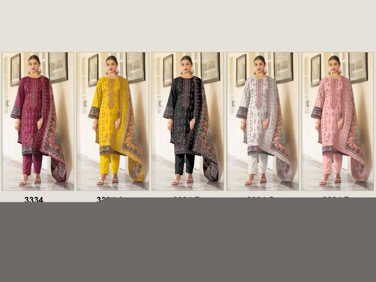 Jihan 3334 Colours By Jihan 3334 To 3334-D Series Beautiful Pakistani Suits Stylish Fancy Colorful Party Wear & Occasional Wear Pure Lawn Print With Embroidered Dresses At Wholesale Price