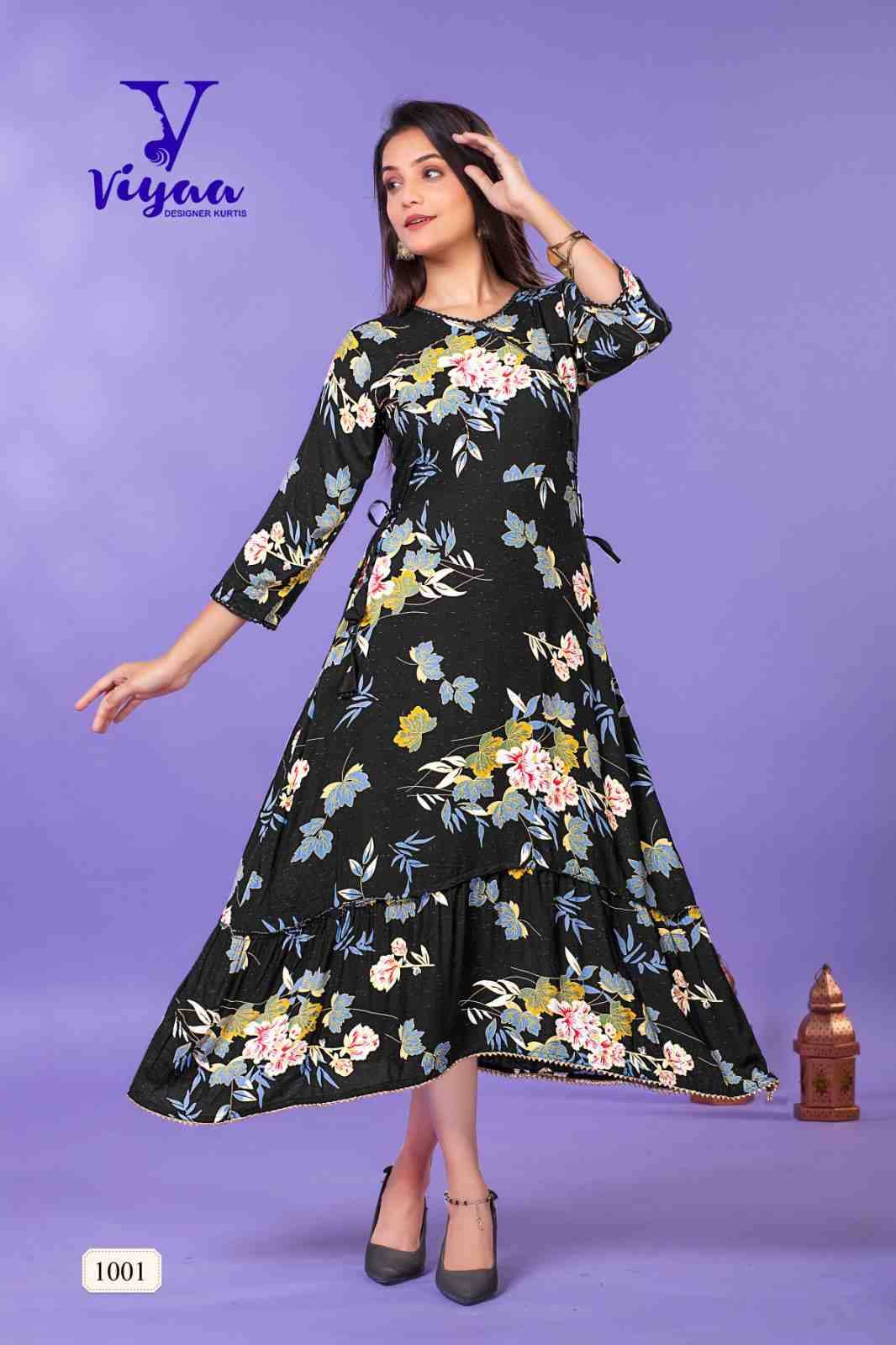 Starbucks Vol-1 By Viyaa Designer 1001 To 1006 Series Designer Festive Suits Collection Beautiful Stylish Fancy Colorful Party Wear & Occasional Wear Pure Rayon Kurtis At Wholesale Price