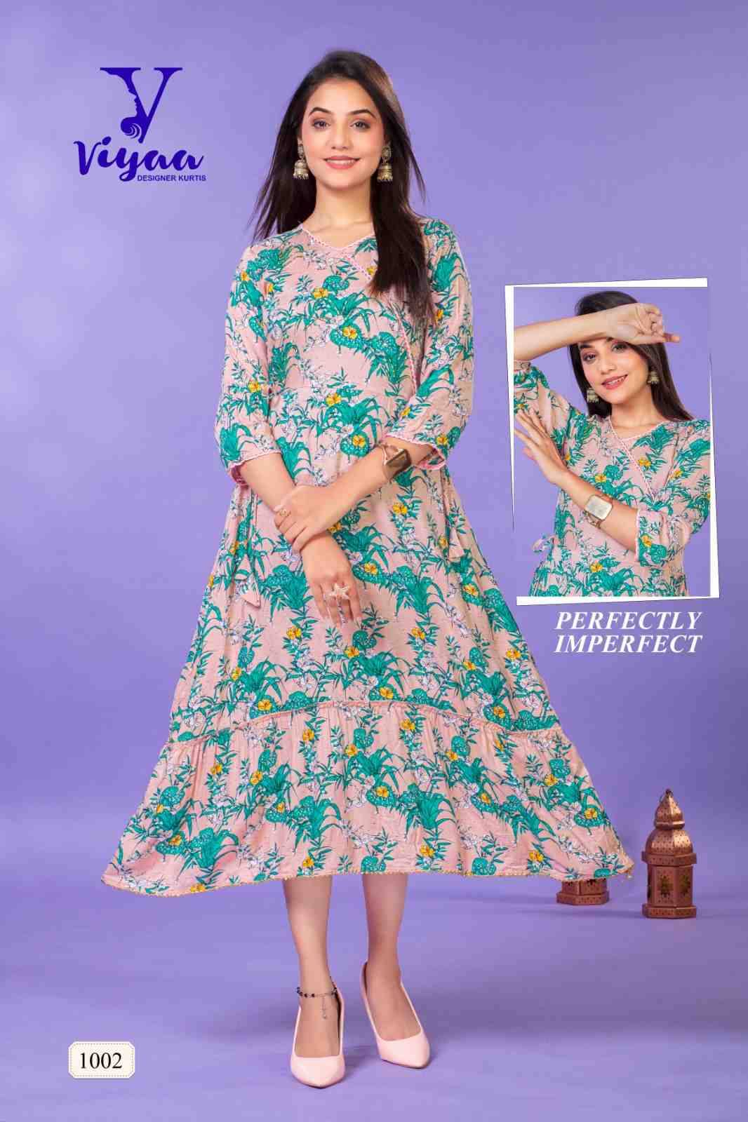 Starbucks Vol-1 By Viyaa Designer 1001 To 1006 Series Designer Festive Suits Collection Beautiful Stylish Fancy Colorful Party Wear & Occasional Wear Pure Rayon Kurtis At Wholesale Price