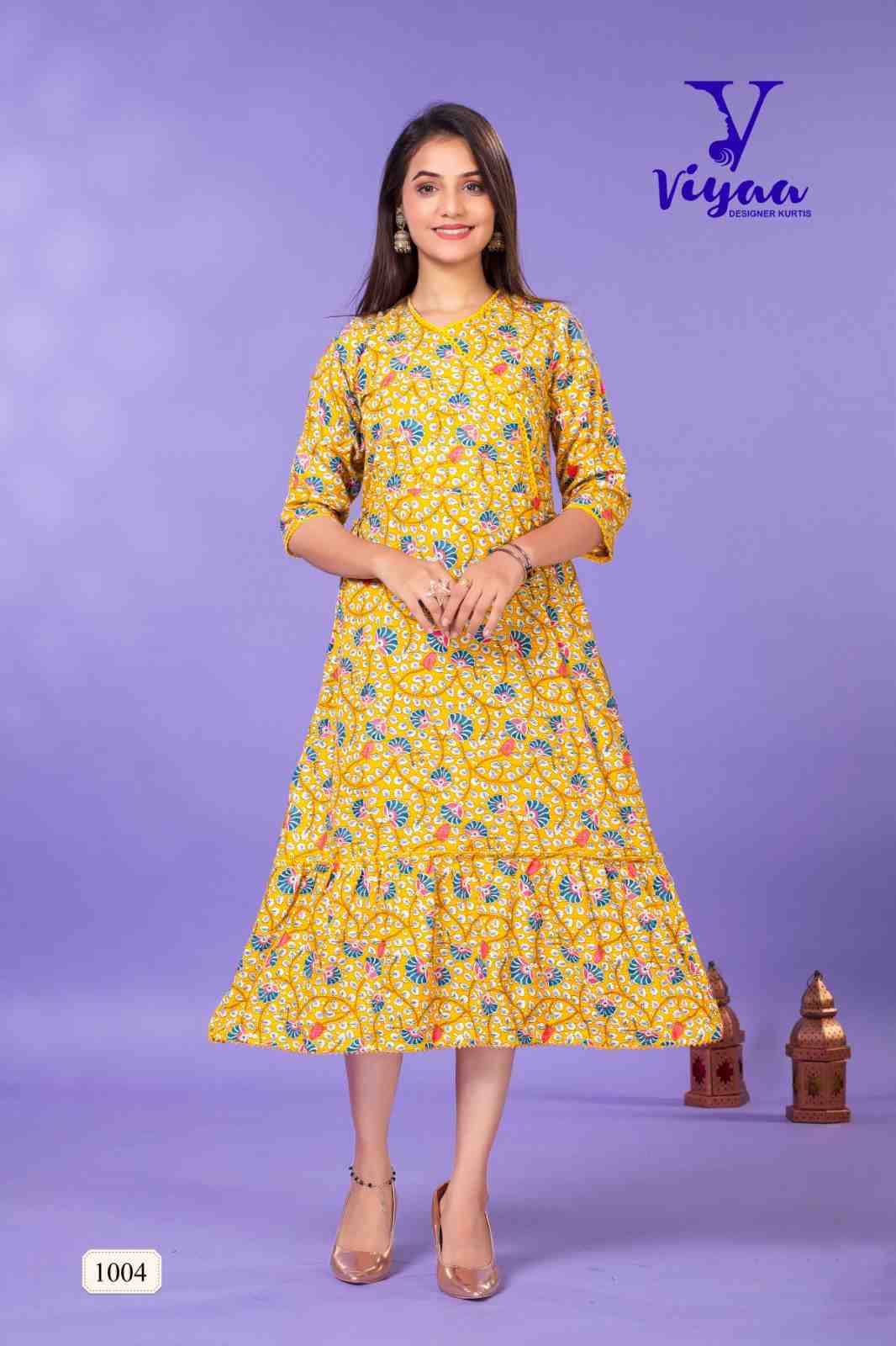 Starbucks Vol-1 By Viyaa Designer 1001 To 1006 Series Designer Festive Suits Collection Beautiful Stylish Fancy Colorful Party Wear & Occasional Wear Pure Rayon Kurtis At Wholesale Price