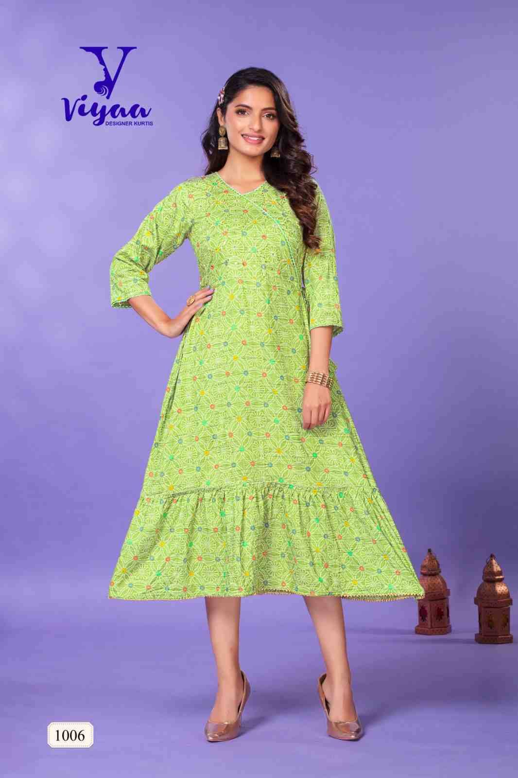 Starbucks Vol-1 By Viyaa Designer 1001 To 1006 Series Designer Festive Suits Collection Beautiful Stylish Fancy Colorful Party Wear & Occasional Wear Pure Rayon Kurtis At Wholesale Price