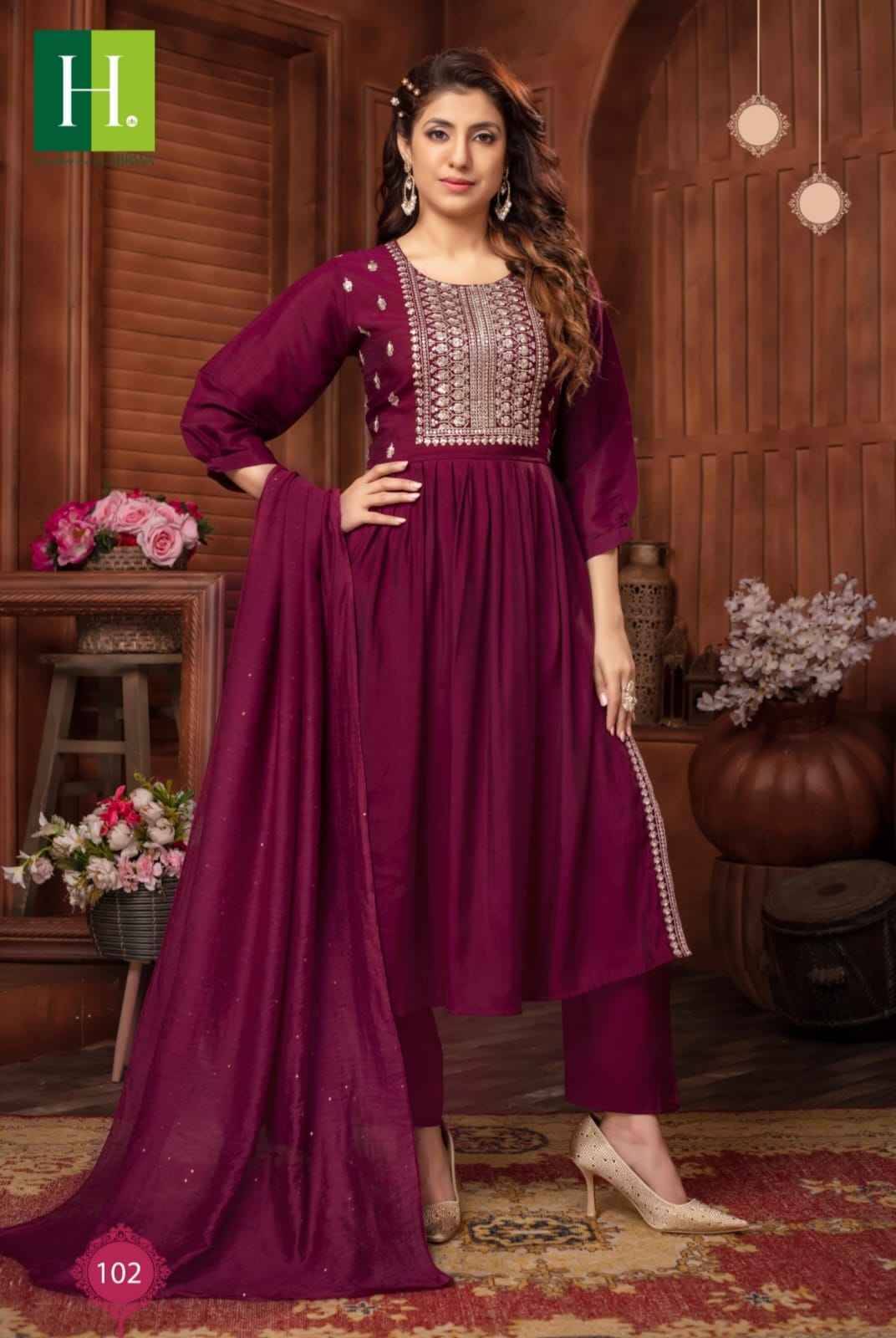 Sargam Vol-2 By Hirwa 101 To 106 Series Designer Stylish Fancy Colorful Beautiful Party Wear & Ethnic Wear Collection Pure Silk Dresses At Wholesale Price