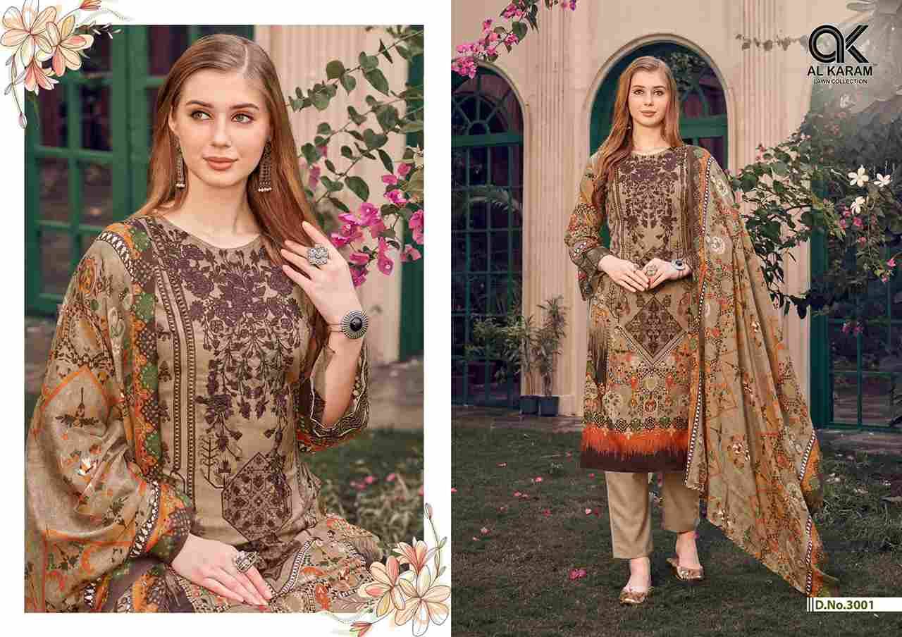 Firdous Vol-3 By Al Karam Lawn Collection 3001 To 3010 Series Beautiful Stylish Pakistani Suits Fancy Colorful Casual Wear & Ethnic Wear & Ready To Wear Soft Cotton Dresses At Wholesale Price