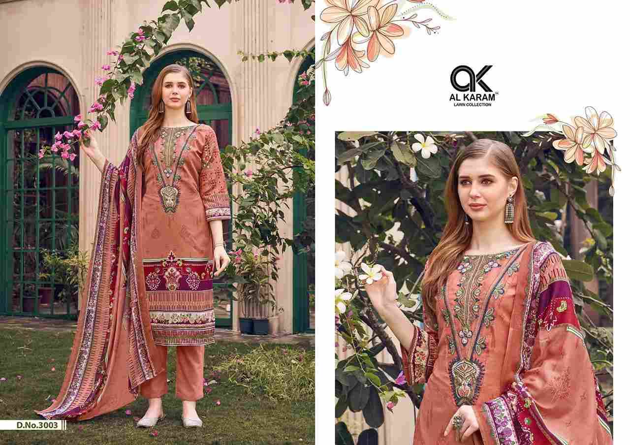 Firdous Vol-3 By Al Karam Lawn Collection 3001 To 3010 Series Beautiful Stylish Pakistani Suits Fancy Colorful Casual Wear & Ethnic Wear & Ready To Wear Soft Cotton Dresses At Wholesale Price