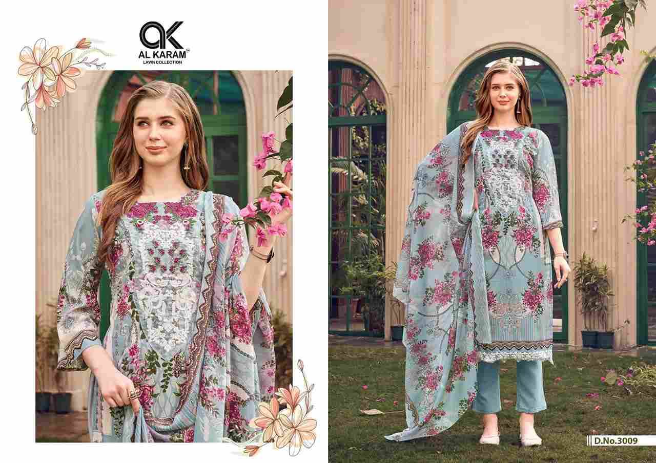 Firdous Vol-3 By Al Karam Lawn Collection 3001 To 3010 Series Beautiful Stylish Pakistani Suits Fancy Colorful Casual Wear & Ethnic Wear & Ready To Wear Soft Cotton Dresses At Wholesale Price