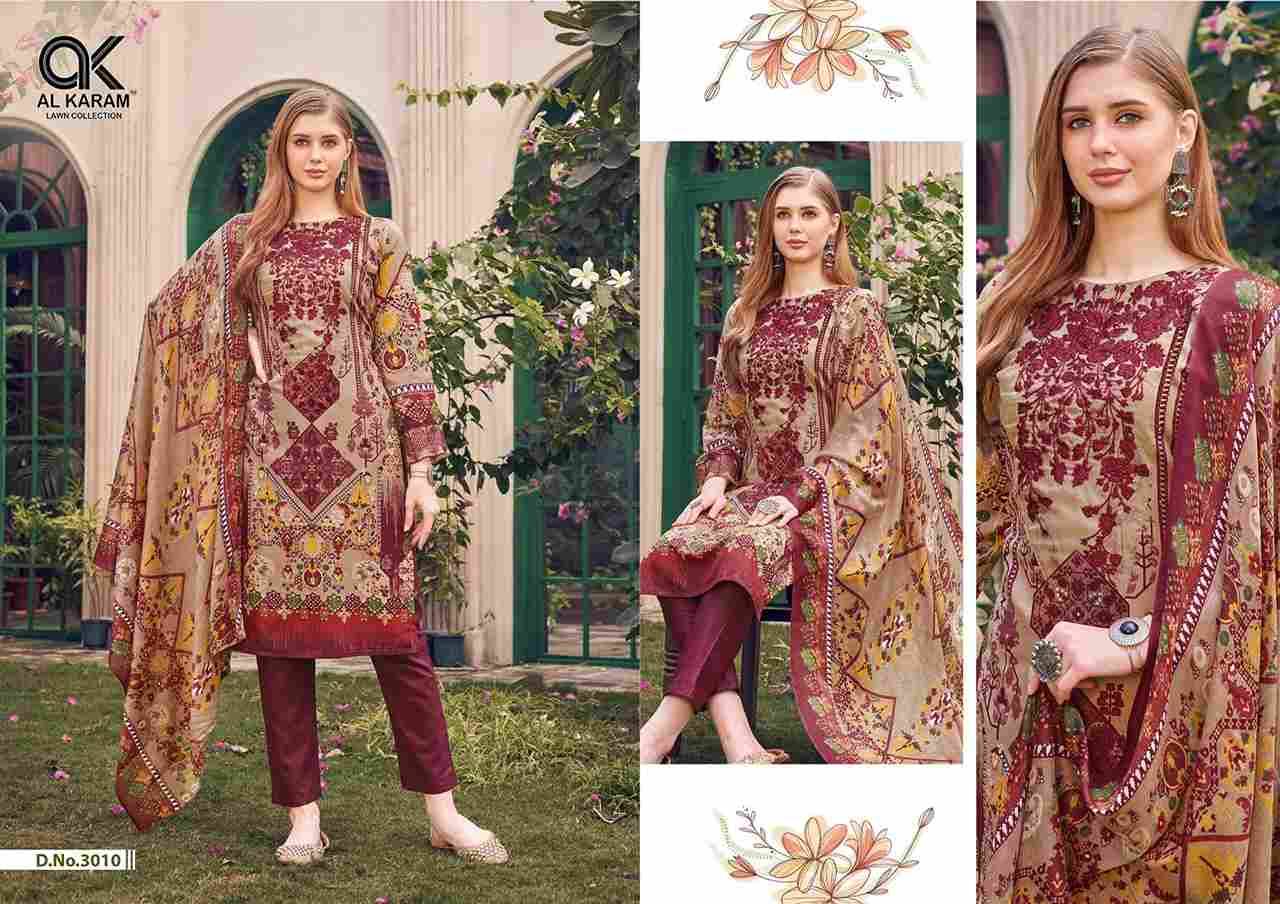 Firdous Vol-3 By Al Karam Lawn Collection 3001 To 3010 Series Beautiful Stylish Pakistani Suits Fancy Colorful Casual Wear & Ethnic Wear & Ready To Wear Soft Cotton Dresses At Wholesale Price