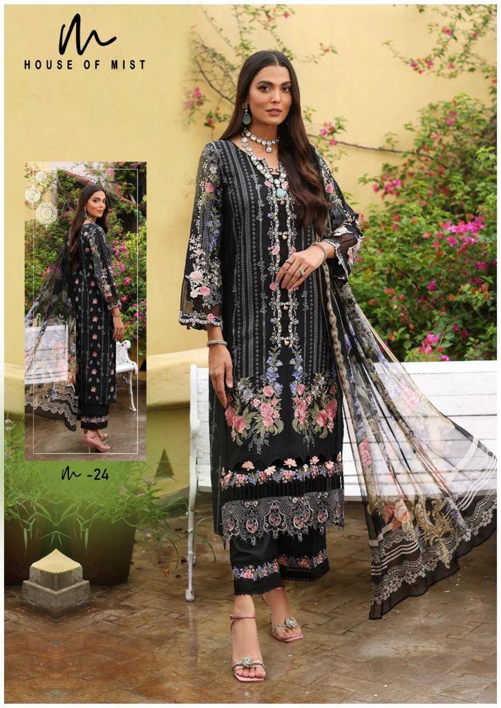 Ghazal Vol-3 By House Of Mist 21 To 26 Series Beautiful Pakistani Suits Colorful Stylish Fancy Casual Wear & Ethnic Wear Pure Cotton Print Dresses At Wholesale Price