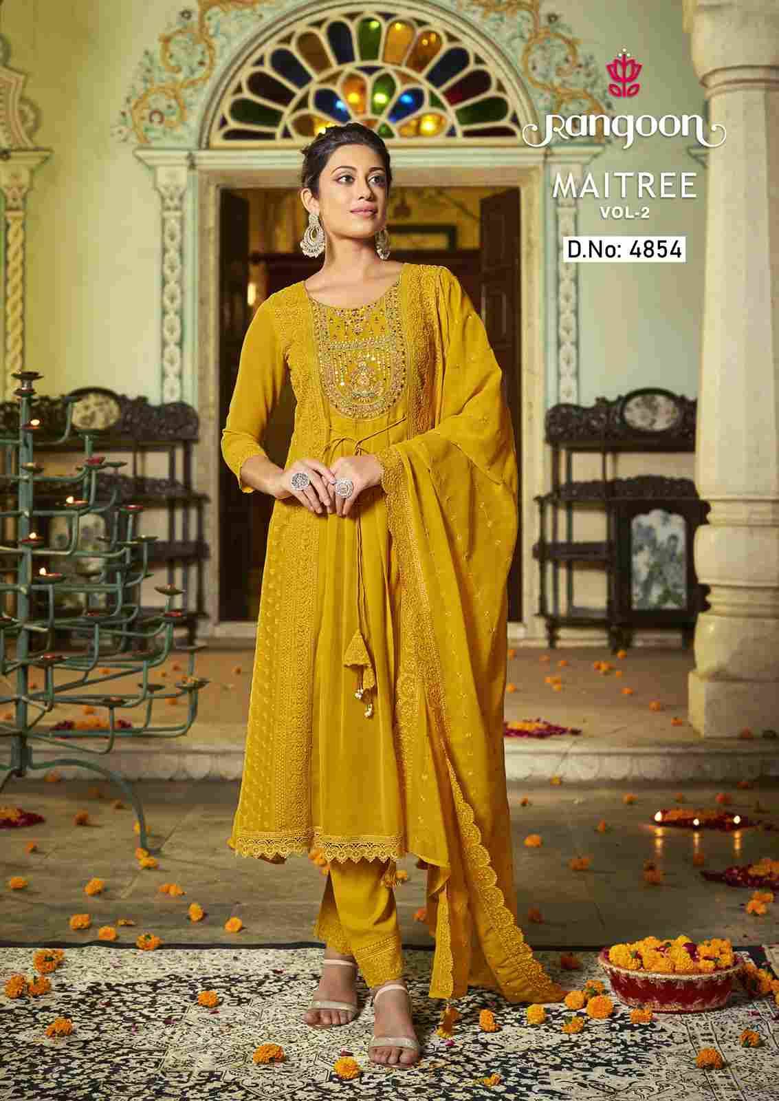 Maitree Vol-2 By Rangoon 4851 To 4856 Series Beautiful Festive Suits Stylish Colorful Fancy Casual Wear & Ethnic Wear Georgette Embroidered Dresses At Wholesale Price