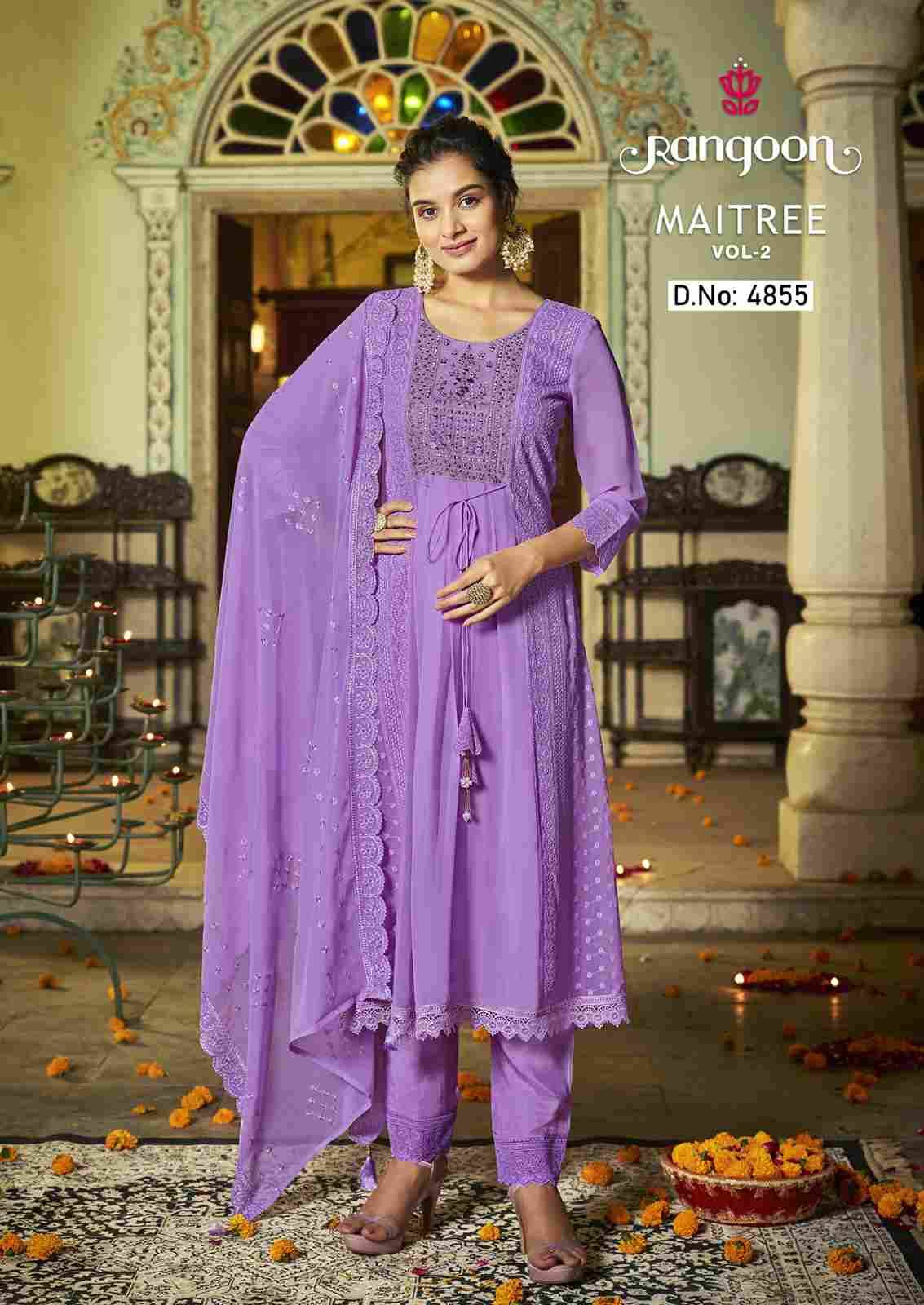 Maitree Vol-2 By Rangoon 4851 To 4856 Series Beautiful Festive Suits Stylish Colorful Fancy Casual Wear & Ethnic Wear Georgette Embroidered Dresses At Wholesale Price