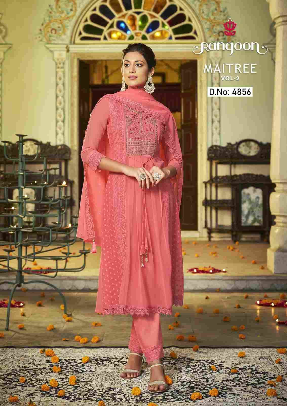 Maitree Vol-2 By Rangoon 4851 To 4856 Series Beautiful Festive Suits Stylish Colorful Fancy Casual Wear & Ethnic Wear Georgette Embroidered Dresses At Wholesale Price