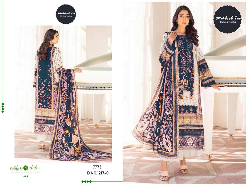 Jade Bliss Dusty By Mehboob Tex 1217-A To 1217-C Series Beautiful Pakistani Suits Stylish Fancy Colorful Party Wear & Occasional Wear Pure Cotton Dresses At Wholesale Price