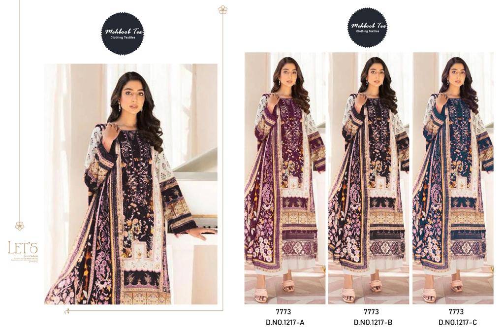 Jade Bliss Dusty By Mehboob Tex 1217-A To 1217-C Series Beautiful Pakistani Suits Stylish Fancy Colorful Party Wear & Occasional Wear Pure Cotton Dresses At Wholesale Price