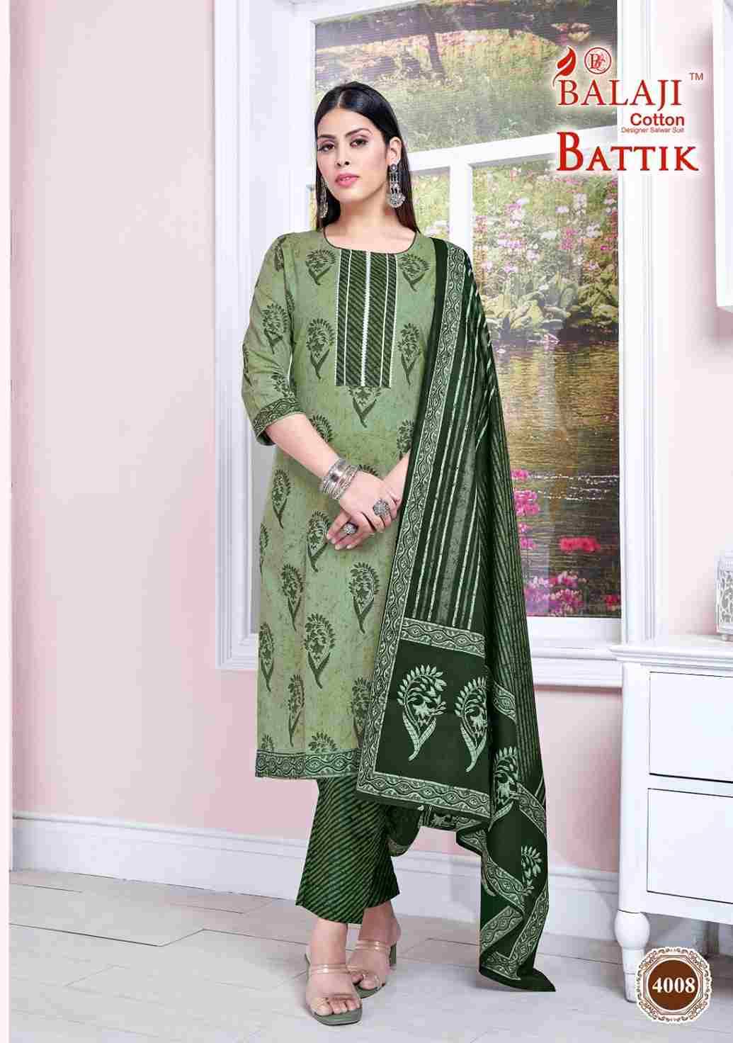 Battik Art Work Vol-4 By Balaji Cotton 4001 To 4012 Series Beautiful Festive Suits Stylish Fancy Colorful Casual Wear & Ethnic Wear Pure Cotton Print Dresses At Wholesale Price