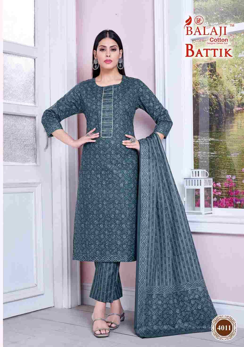 Battik Art Work Vol-4 By Balaji Cotton 4001 To 4012 Series Beautiful Festive Suits Stylish Fancy Colorful Casual Wear & Ethnic Wear Pure Cotton Print Dresses At Wholesale Price