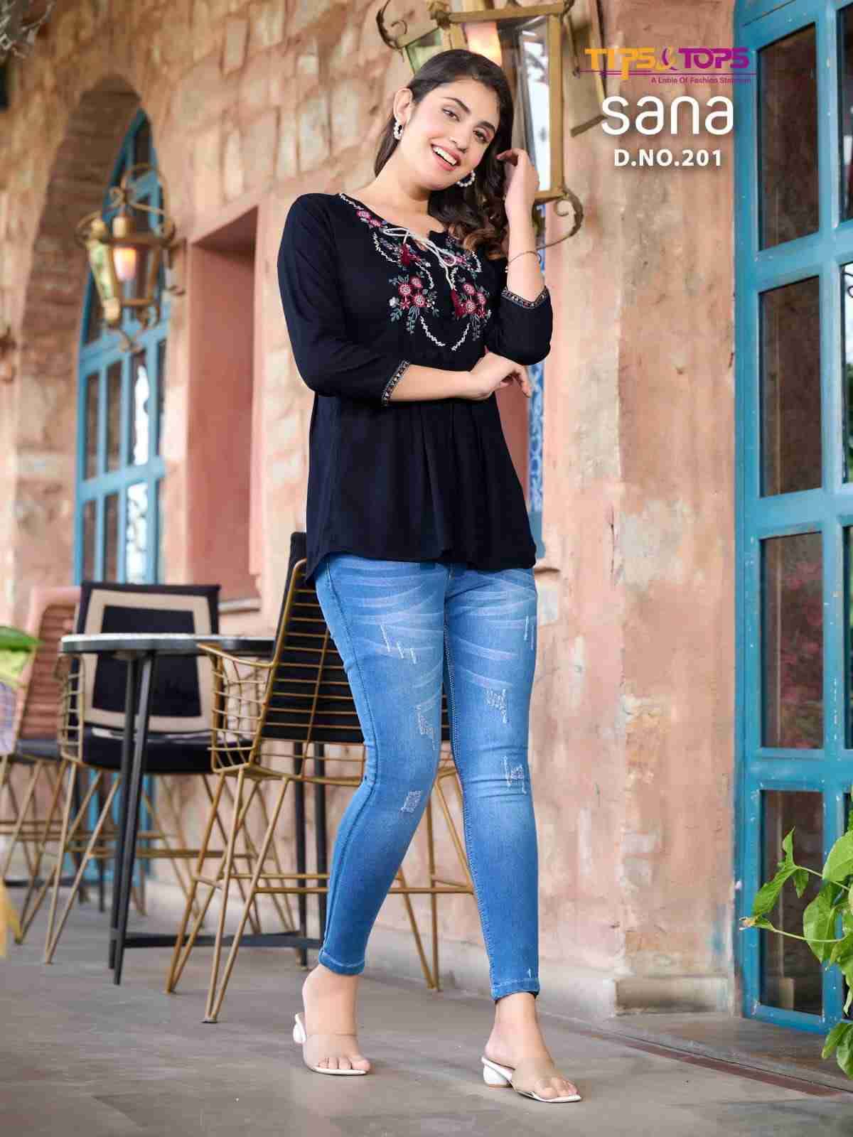 Sana Vol-2 By Tips And Tops 201 To 208 Series Designer Stylish Fancy Colorful Beautiful Party Wear & Ethnic Wear Collection Rayon Tops At Wholesale Price