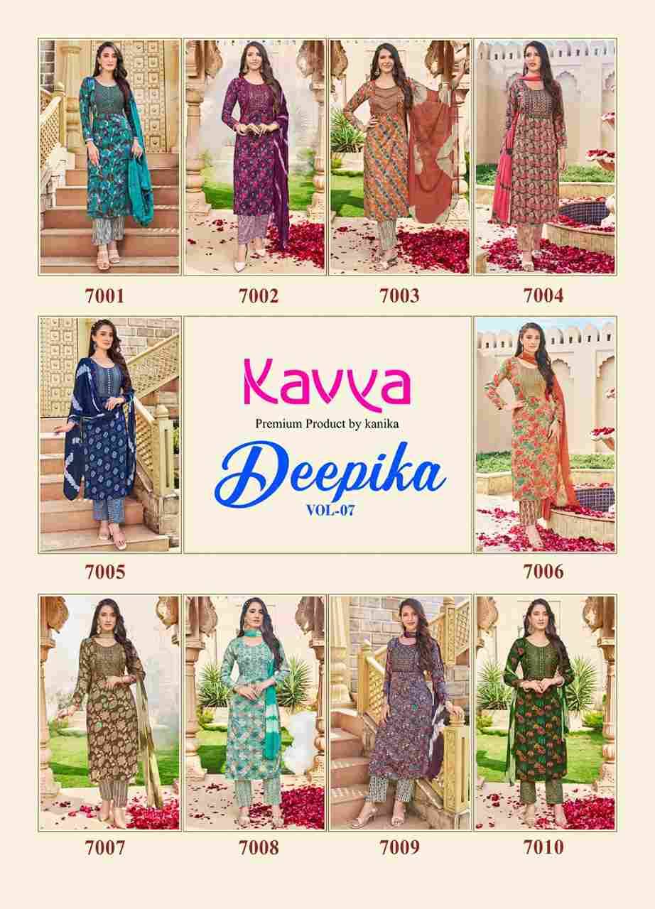 Deepika Vol-7 By Kavya 7001 To 7010 Series Designer Suits Beautiful Stylish Fancy Colorful Party Wear & Occasional Wear Fancy Dresses At Wholesale Price
