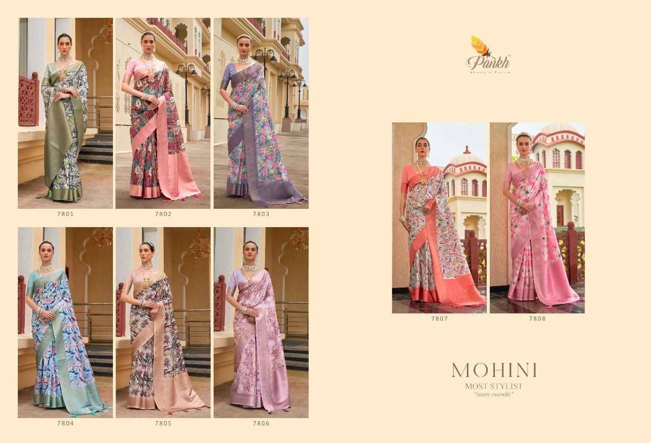 Mohini By Pankh Creation 7801 To 7808 Series Indian Traditional Wear Collection Beautiful Stylish Fancy Colorful Party Wear & Occasional Wear Fancy Sarees At Wholesale Price