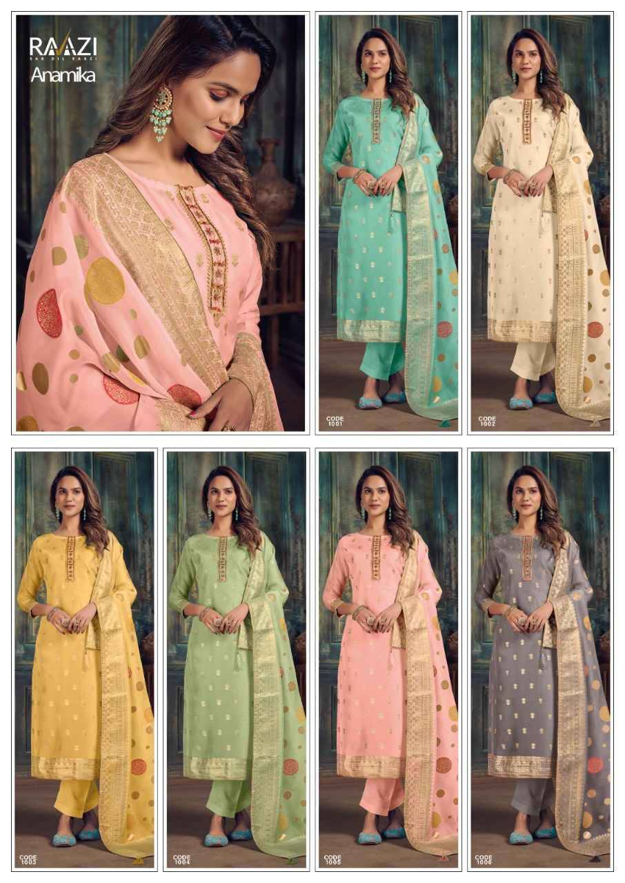 Anamika By Rama Fashion 10001 To 10006 Series Beautiful Festive Suits Colorful Stylish Fancy Casual Wear & Ethnic Wear Pure Bangalori Silk Dresses At Wholesale Price