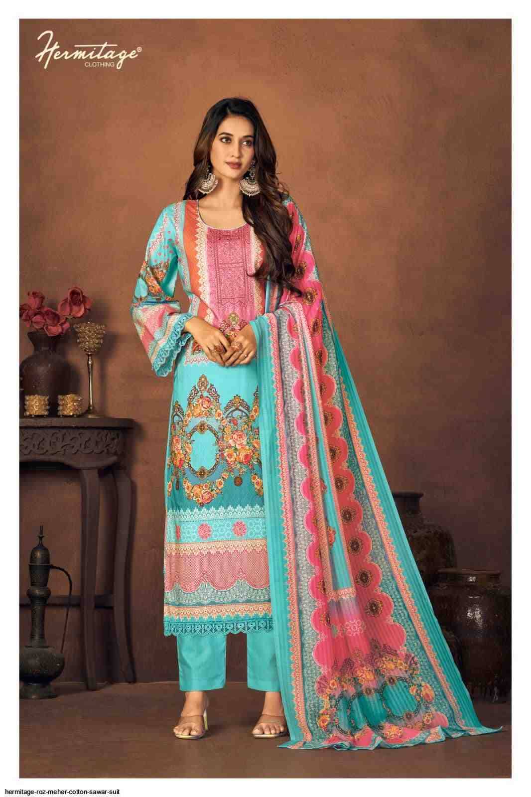 Roz Meher By Hermitage 01 To 06 Series Beautiful Festive Suits Stylish Fancy Colorful Casual Wear & Ethnic Wear Pure Lawn Cotton Print Dresses At Wholesale Price