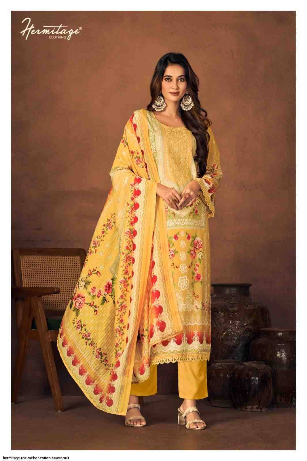 Roz Meher By Hermitage 01 To 06 Series Beautiful Festive Suits Stylish Fancy Colorful Casual Wear & Ethnic Wear Pure Lawn Cotton Print Dresses At Wholesale Price
